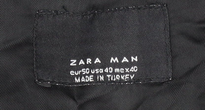 Zara Men's Black Blazer Regular Fit Size 40