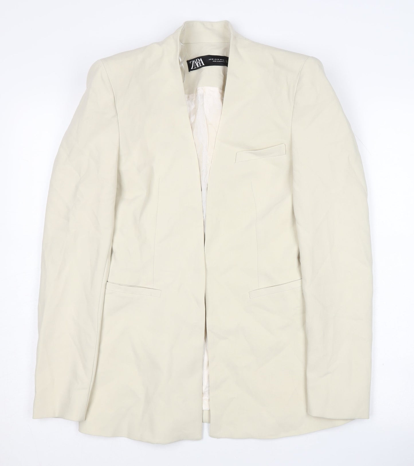 Zara Women's Ivory Blazer XS Slim Fit