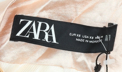 Zara Women's Pink XS Double-Breasted Blazer