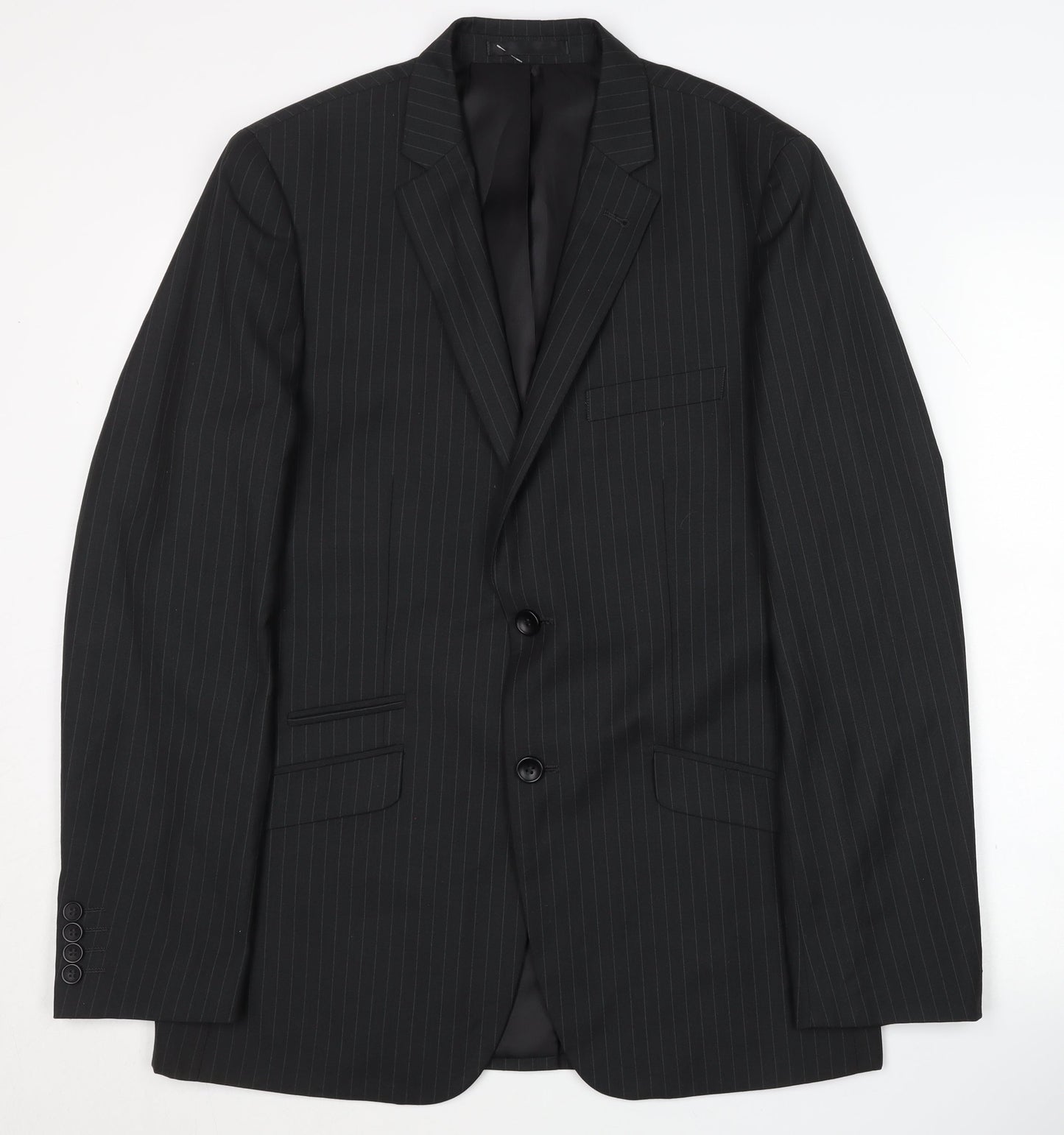 Butler & Webb Men's Black Striped Blazer 38