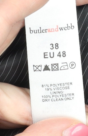 Butler & Webb Men's Black Striped Blazer 38