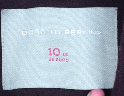 Womens UK Size 10 Dorothy Perkins Purple Pea Coat