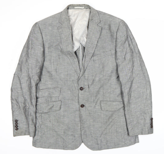 Charles Tyrwhitt Men's Grey Blazer 44R Single-Breasted