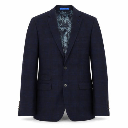Moss London Men's Blue Check Regular Blazer