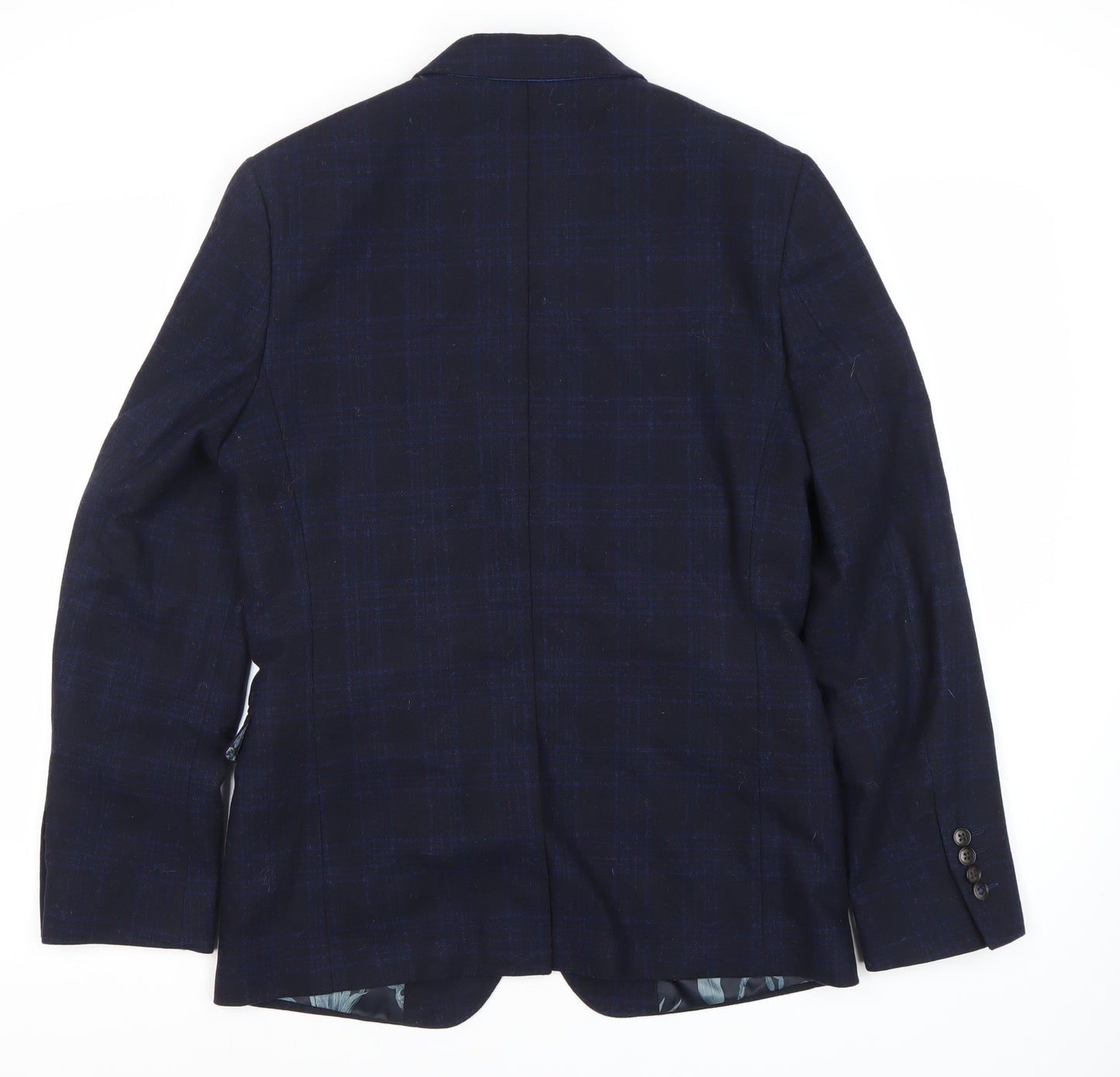 Moss London Men's Blue Check Regular Blazer