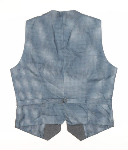 Burton Men's Grey Waistcoat, Size L 42-44", Polyester Blend