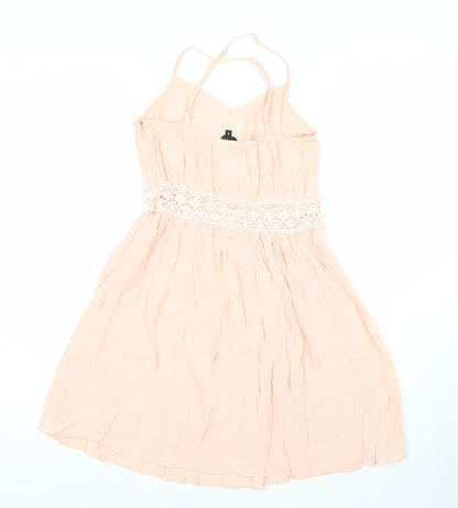 New Look Women's Pink Fit & Flare Dress, Size 8