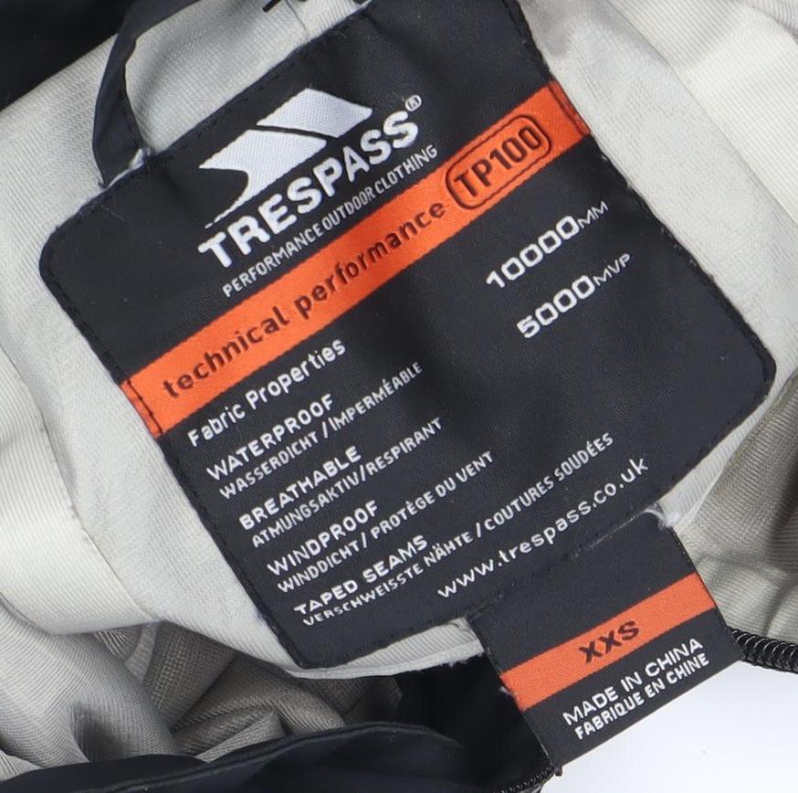 Mens UK Size 3XS Trespass Black Rain Coat