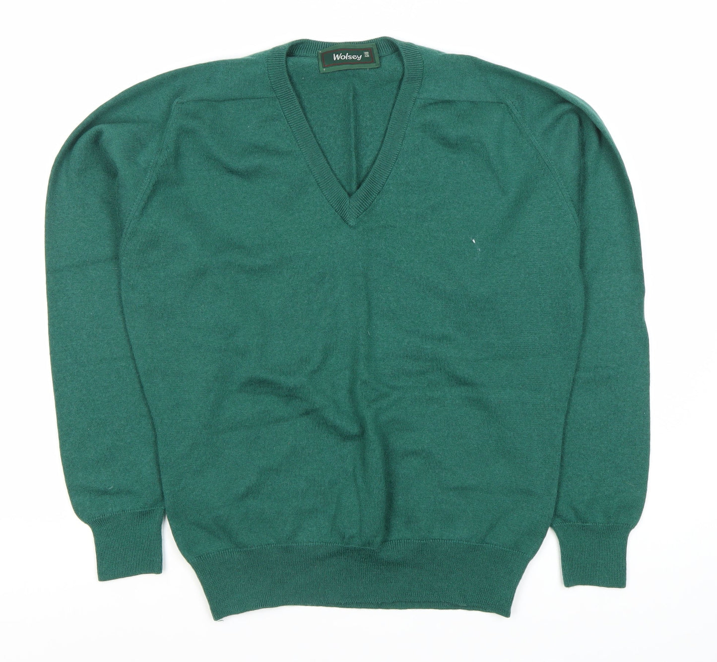 Wolsey Men's Green V-Neck Pullover Jumper L