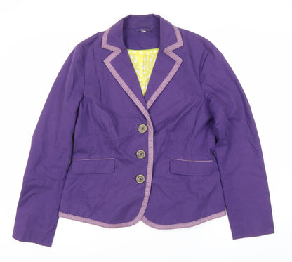 Boden Women’s Purple Blazer Size 10 Notch Lapel