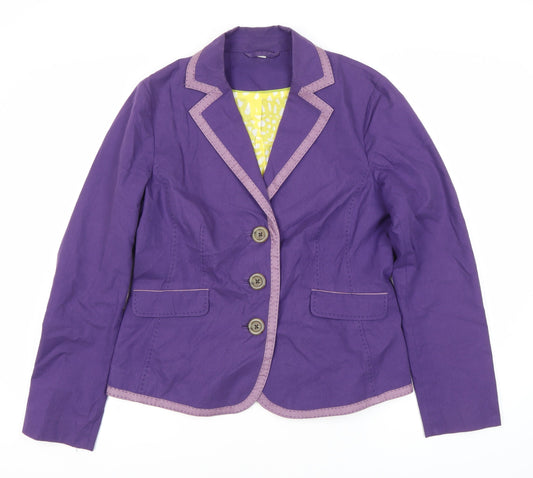 Boden Women’s Purple Blazer Size 10 Notch Lapel