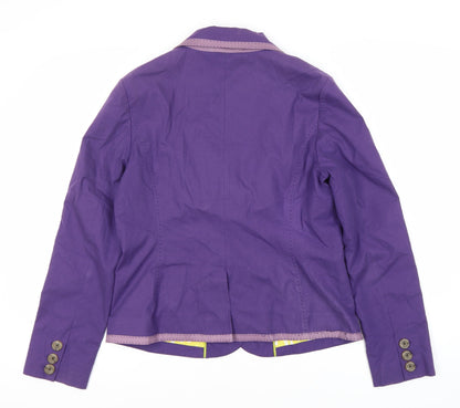Boden Women’s Purple Blazer Size 10 Notch Lapel
