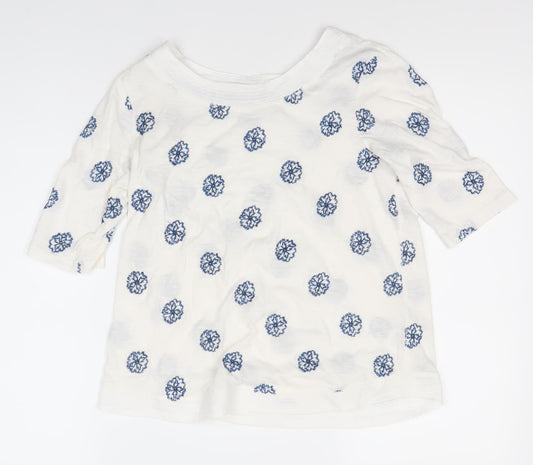 Womens UK Size 8 No Data White Basic Top