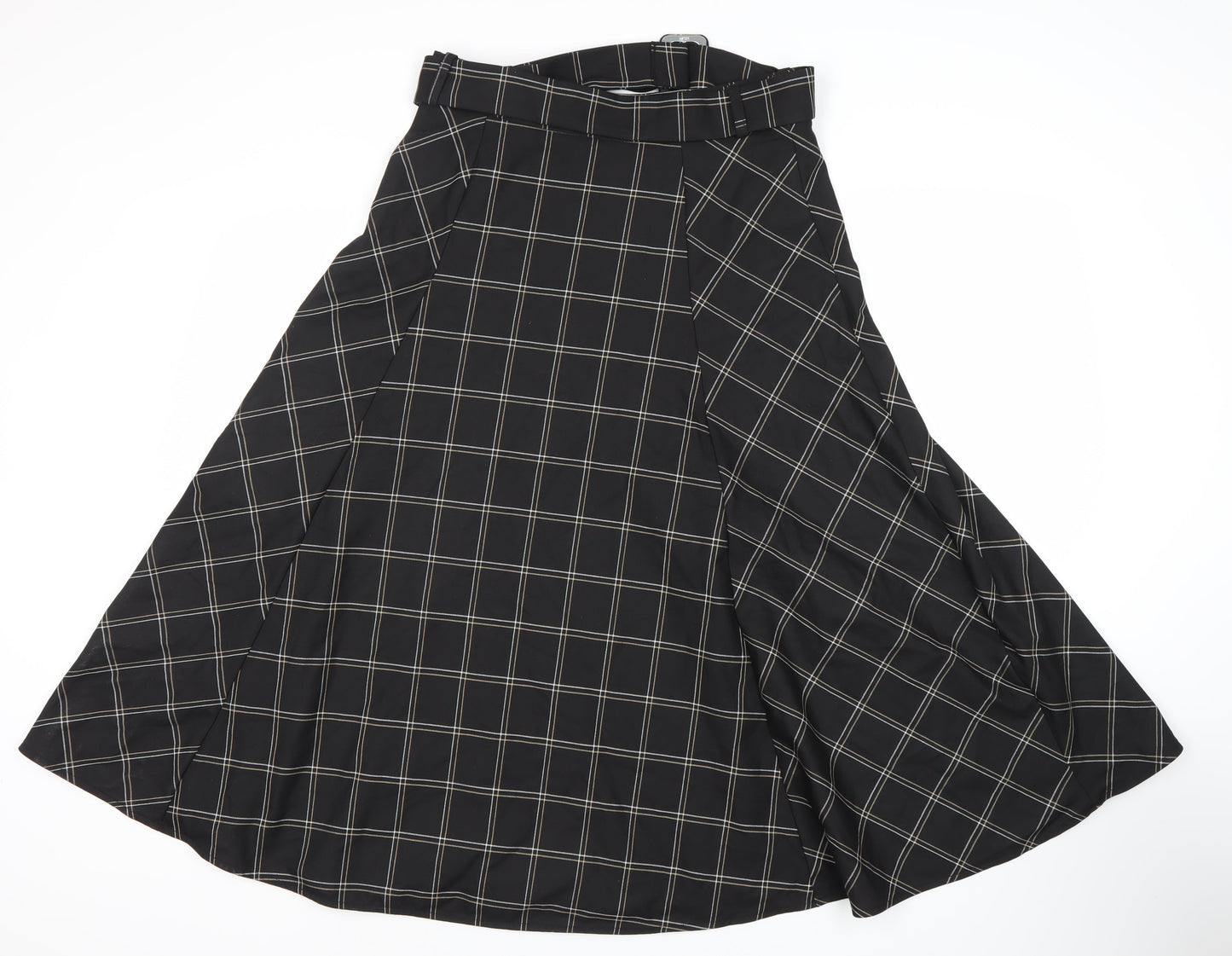 Phase Eight Women's Black A-Line Midi Skirt, Size 12