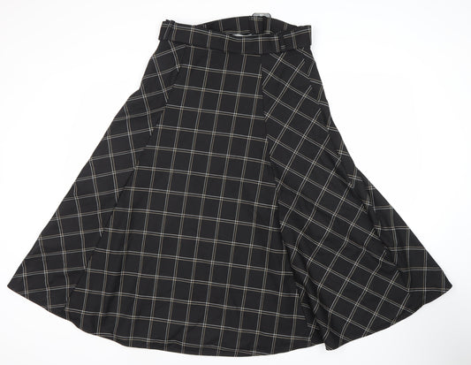 Phase Eight Women's Black A-Line Midi Skirt, Size 12