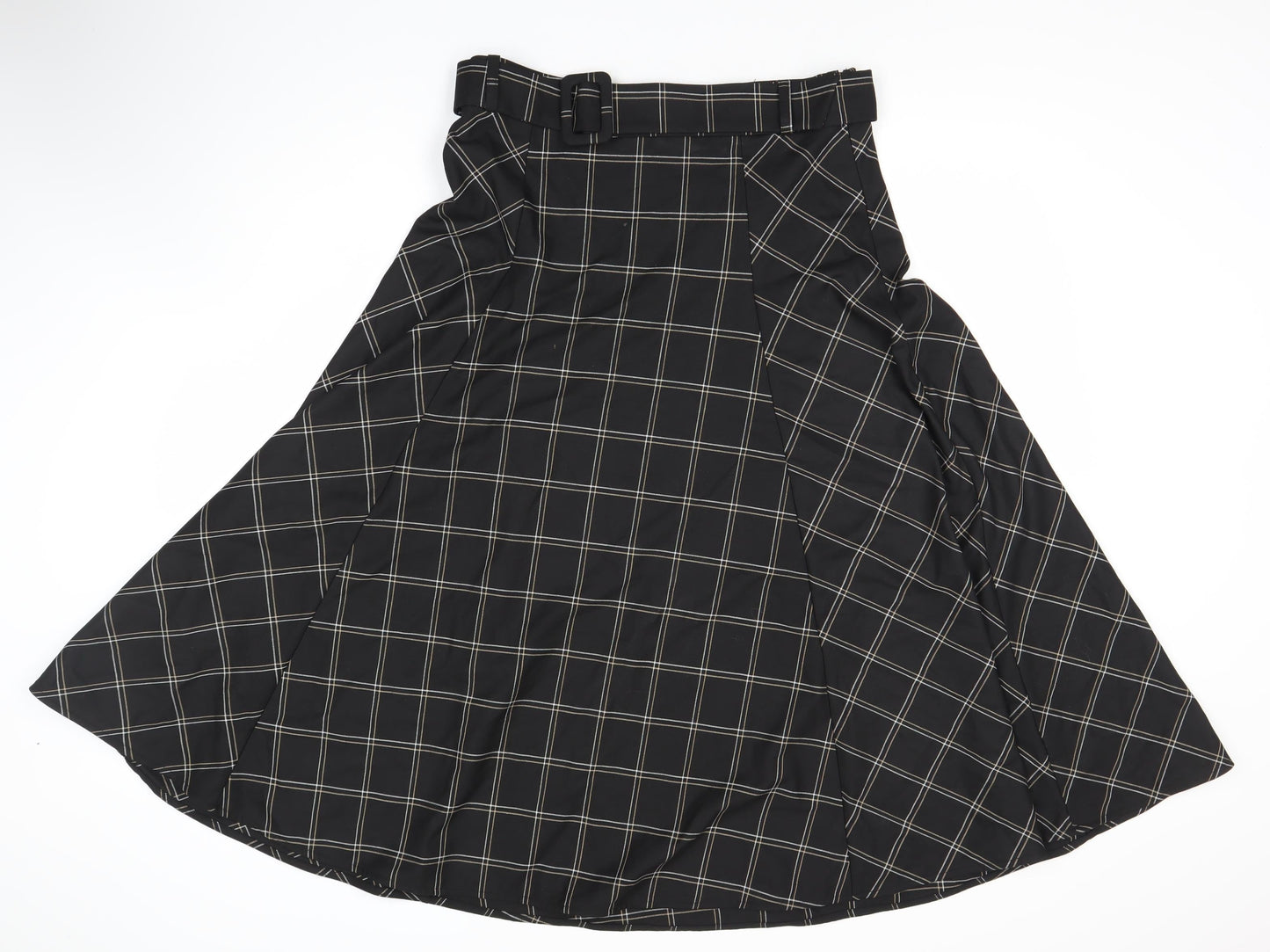 Phase Eight Women's Black A-Line Midi Skirt, Size 12