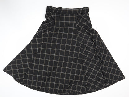 Phase Eight Women's Black A-Line Midi Skirt, Size 12