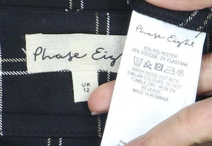 Phase Eight Women's Black A-Line Midi Skirt, Size 12