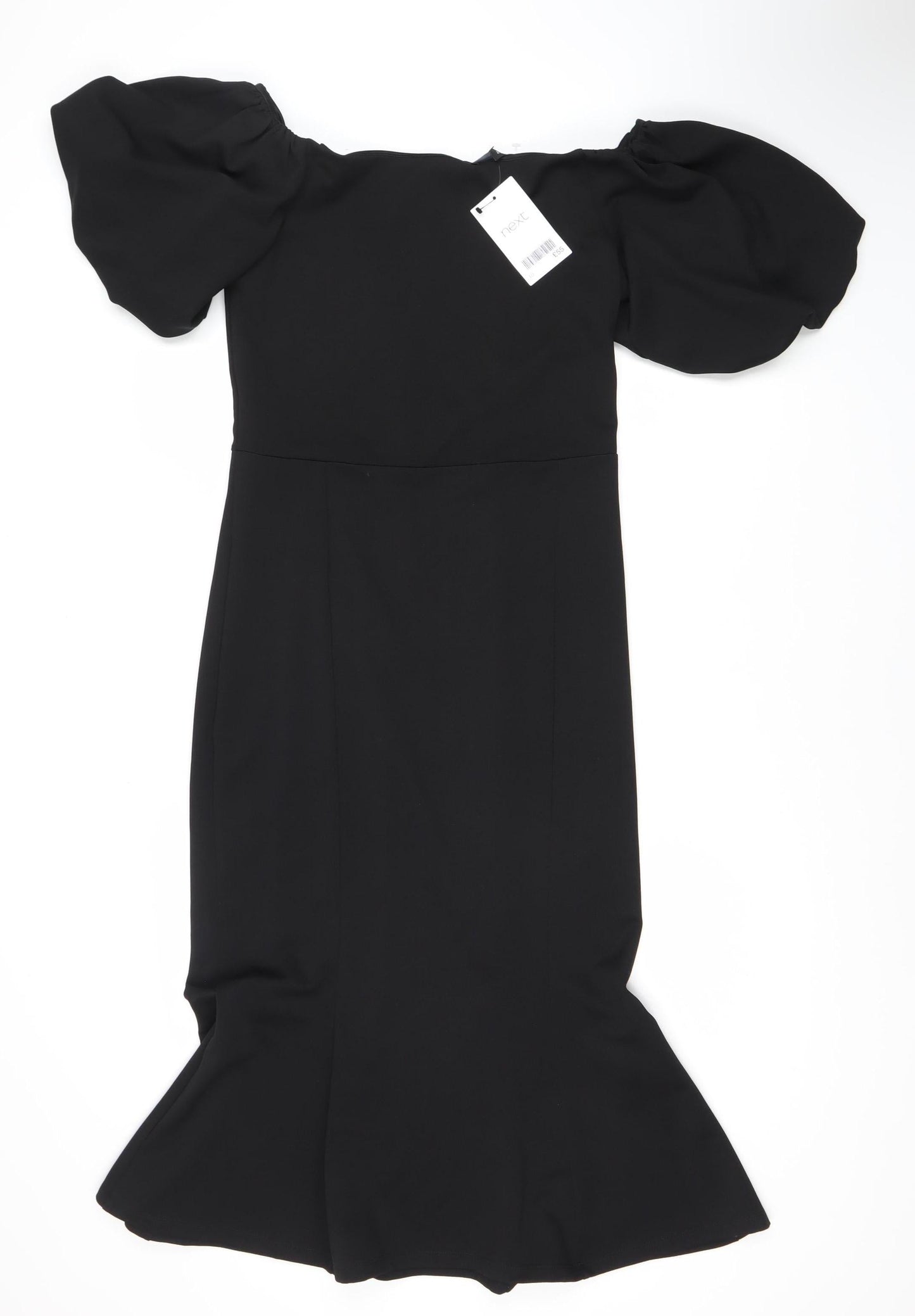 Next Black Puff Sleeve Dress - Size 10 Women's