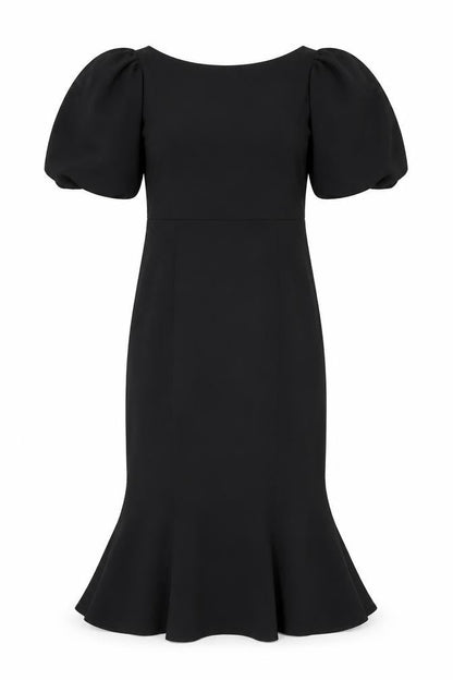 Next Black Puff Sleeve Dress - Size 10 Women's