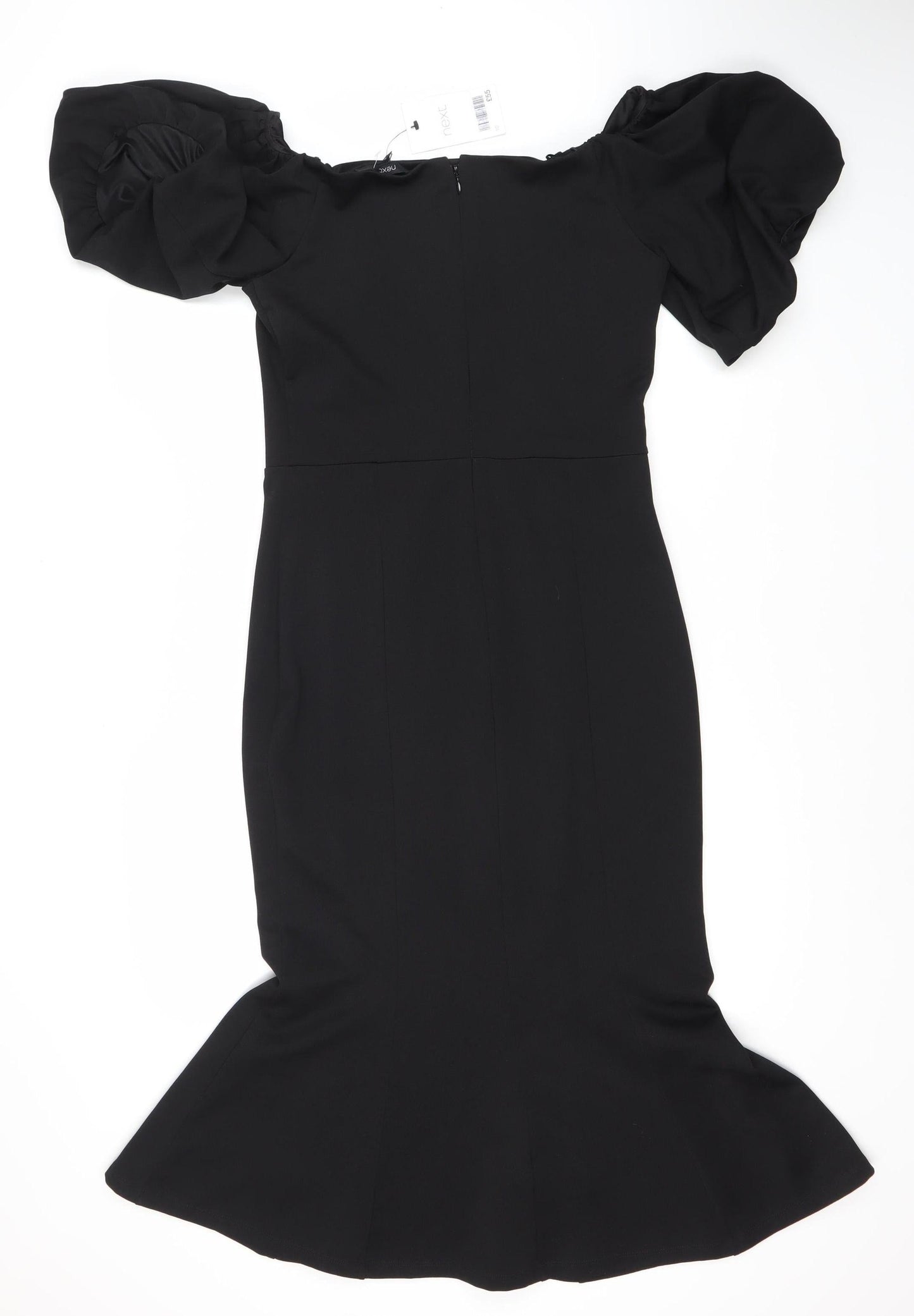 Next Black Puff Sleeve Dress - Size 10 Women's