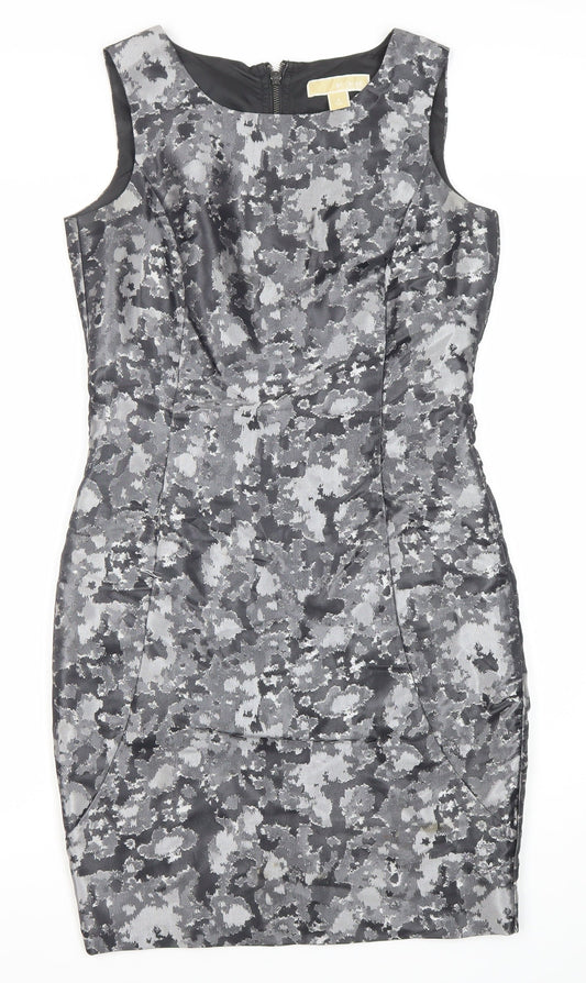 Michael Kors Women’s Grey Floral Sheath Dress Size 14