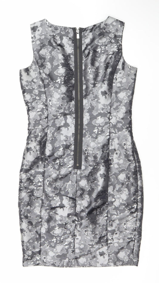 Michael Kors Women’s Grey Floral Sheath Dress Size 14