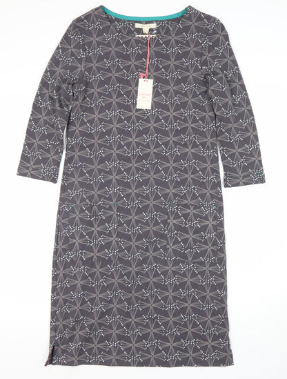 White Stuff Women's Grey Geometric Dress UK 6