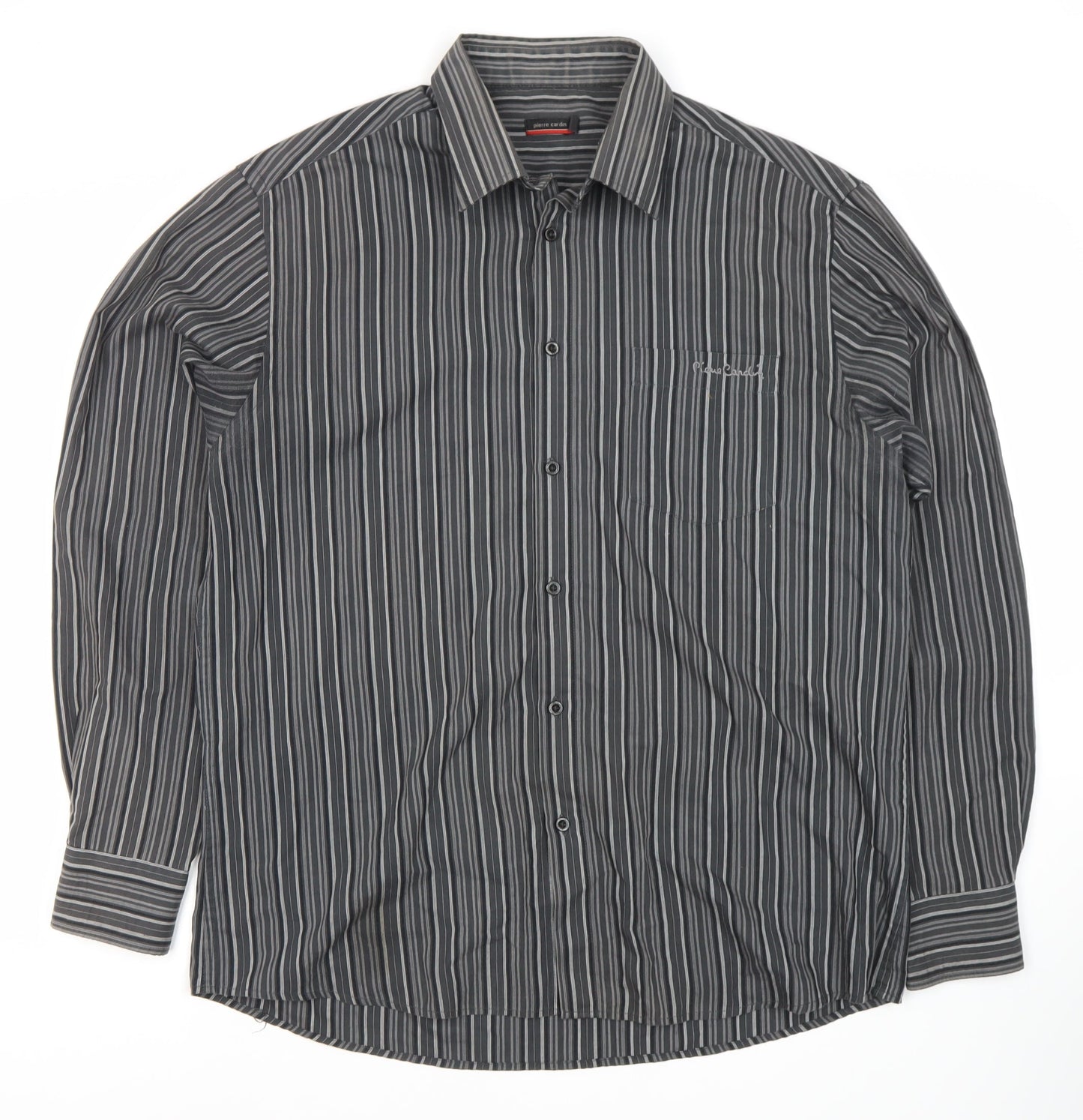 Mens UK Collar Size XL Pierre Cardin Smart Black  Dress Shirt