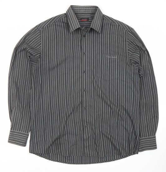 Mens UK Collar Size XL Pierre Cardin Smart Black  Dress Shirt