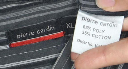 Mens UK Collar Size XL Pierre Cardin Smart Black  Dress Shirt