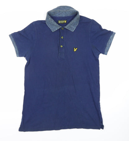 Lyle & Scott Men's Blue Polo Shirt S Logo Accent