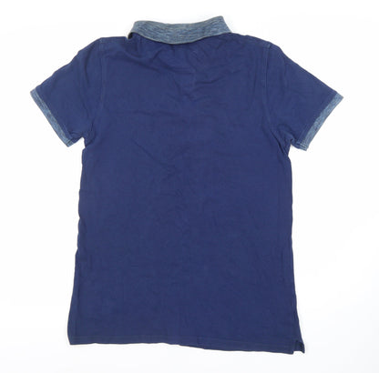 Lyle & Scott Men's Blue Polo Shirt S Logo Accent