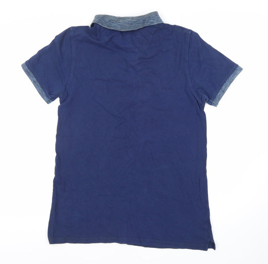 Lyle & Scott Men's Blue Polo Shirt S Logo Accent