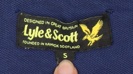 Lyle & Scott Men's Blue Polo Shirt S Logo Accent