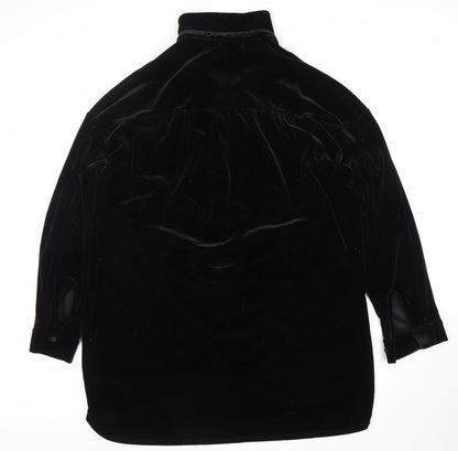 Womens UK Size 6 FOREVER 21 Black Basic Button-Up