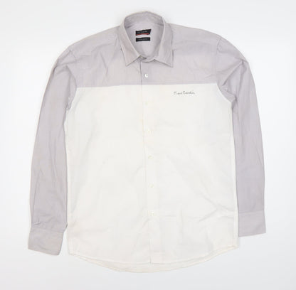 Mens UK Collar Size S Pierre Cardin Smart Grey  Dress Shirt