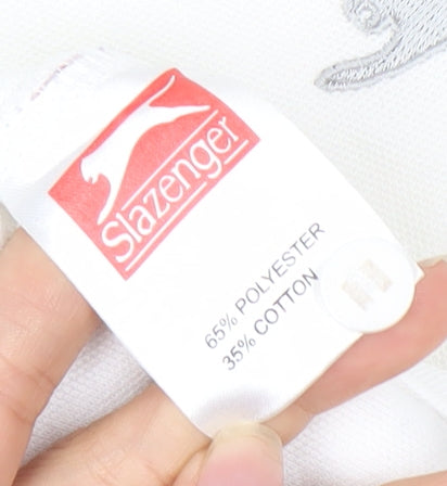 Slazenger Men's White Polo Shirt M