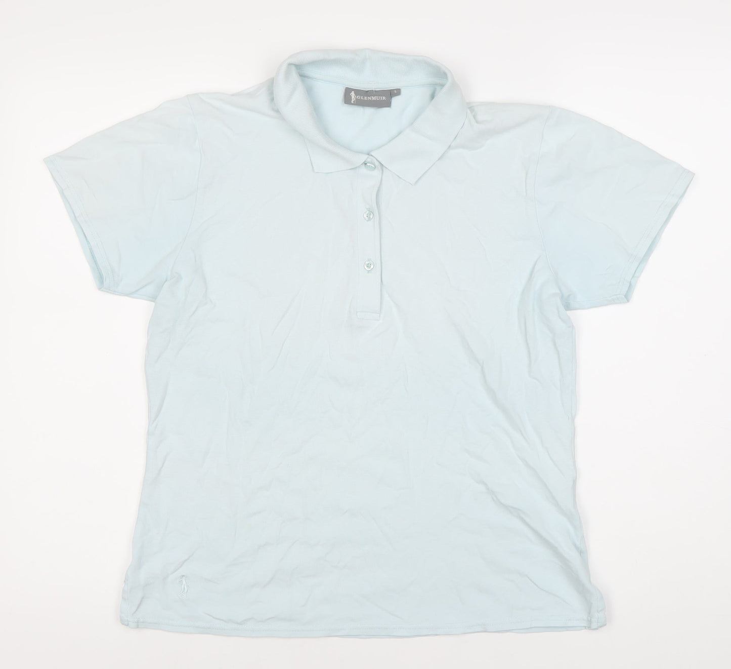 Glenmuir Men's Blue Polo Shirt - Size L, Short Sleeve