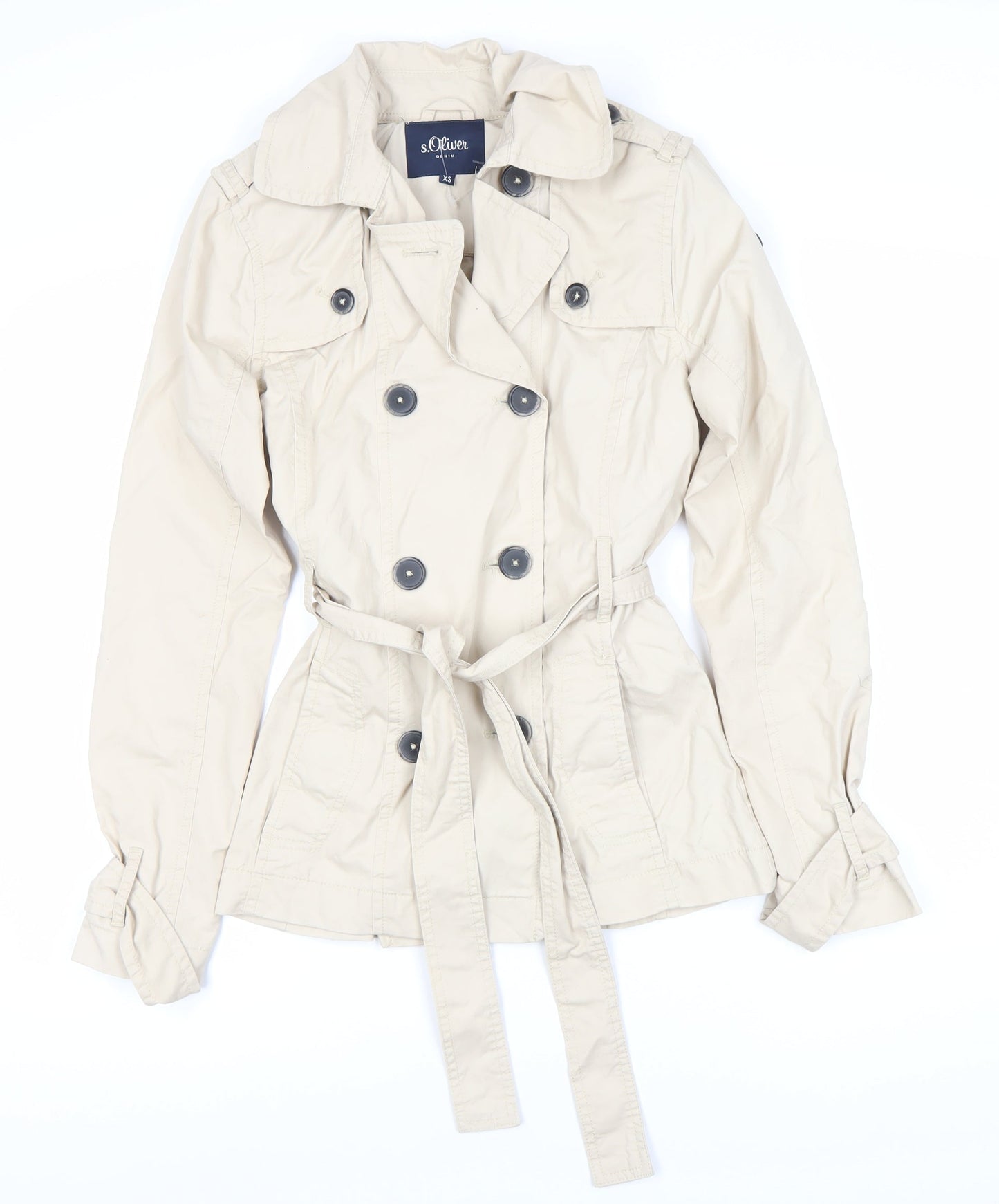 s.Oliver Women's Beige Cotton Trench Coat XS