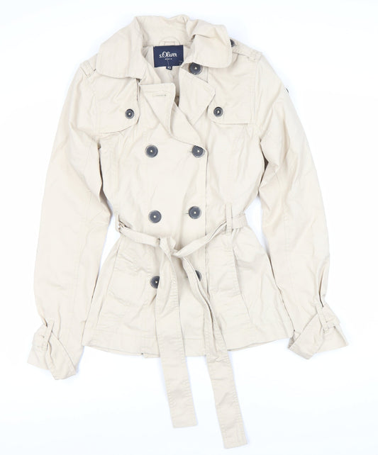 s.Oliver Women's Beige Cotton Trench Coat XS