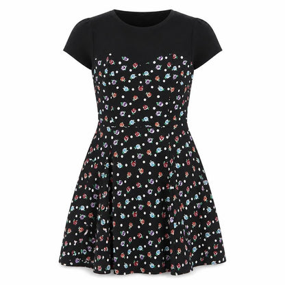 Front view of By Henry Holland Women's Black Floral Dress, size 12