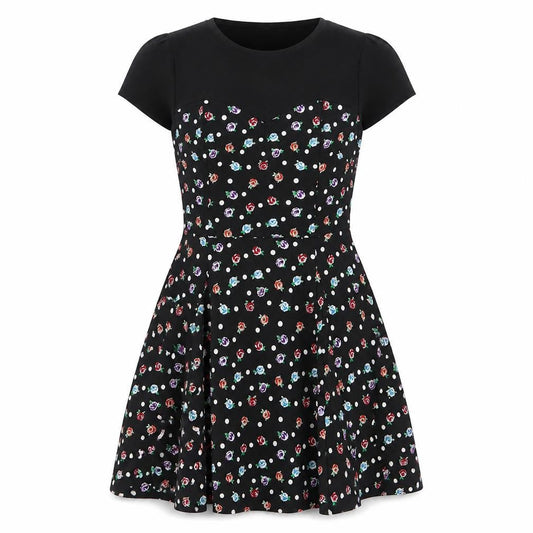 Front view of By Henry Holland Women's Black Floral Dress, size 12
