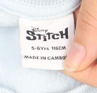 Disney Girls Blue Lilo & Stitch Sweatshirt Size 5-6 Pullover