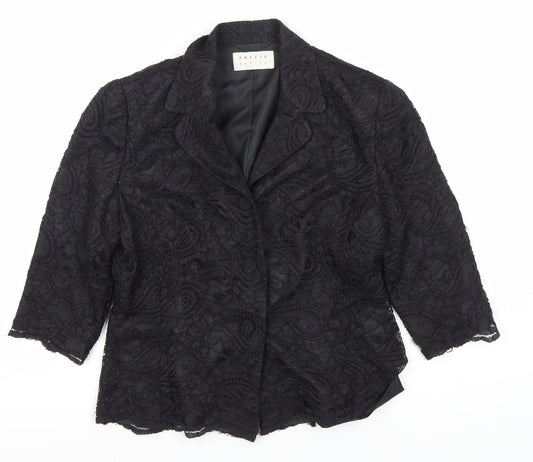 Precis Petite Women's Black Lace Suit Jacket Size 10