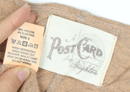A Postcard From Brighton Women's Beige Open Front Cardigan Size 2