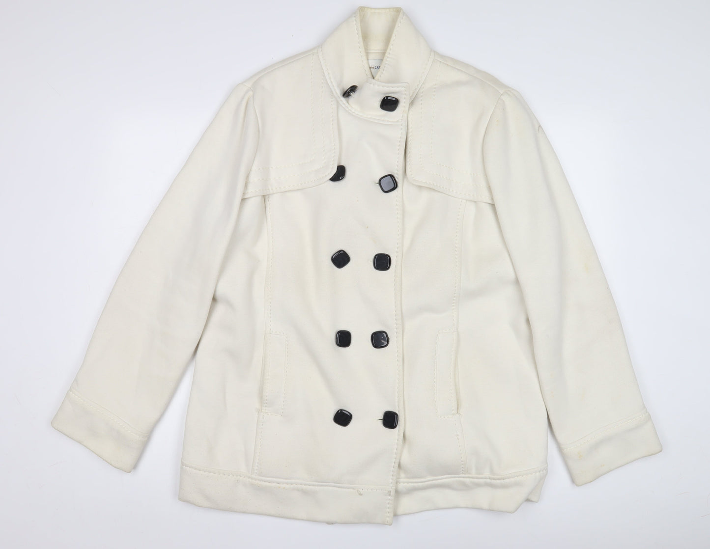 Womens UK Size M BHS White Pea Coat