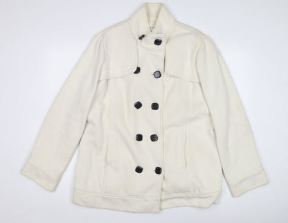 Womens UK Size M BHS White Pea Coat