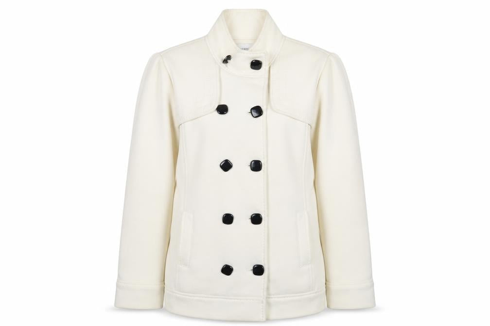 Womens UK Size M BHS White Pea Coat