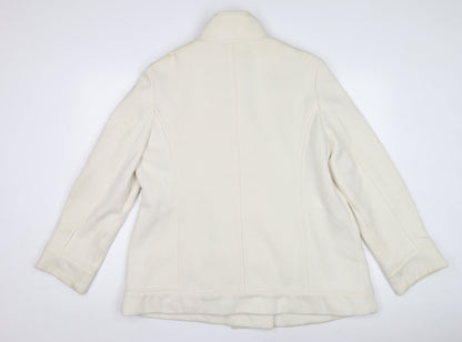 Womens UK Size M BHS White Pea Coat